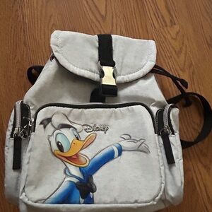 Original Disney Light Gray Backpack with Donald Duck - like new